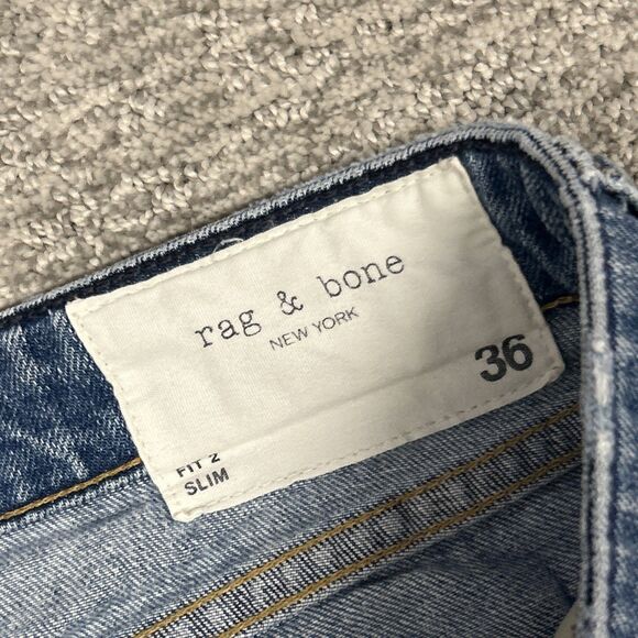 Rag & Bone Jeans Mens 36x32 Blue Fit 2 Slim Straight Standard Issue Denim - Picture 3 of 6